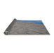 Thickness of Patterned Blue Gray Novelty Rug, pat3853