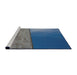 Serging Thickness of Machine Washable Transitional Blue Rug, wshpat3854
