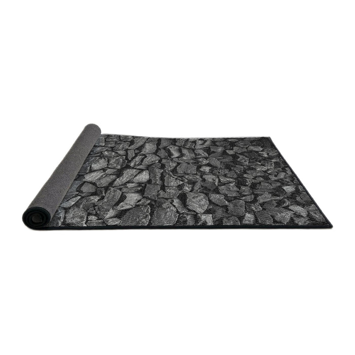 Thickness of Patterned Gray Novelty Rug, pat3857