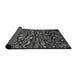 Thickness of Patterned Gray Novelty Rug, pat3857