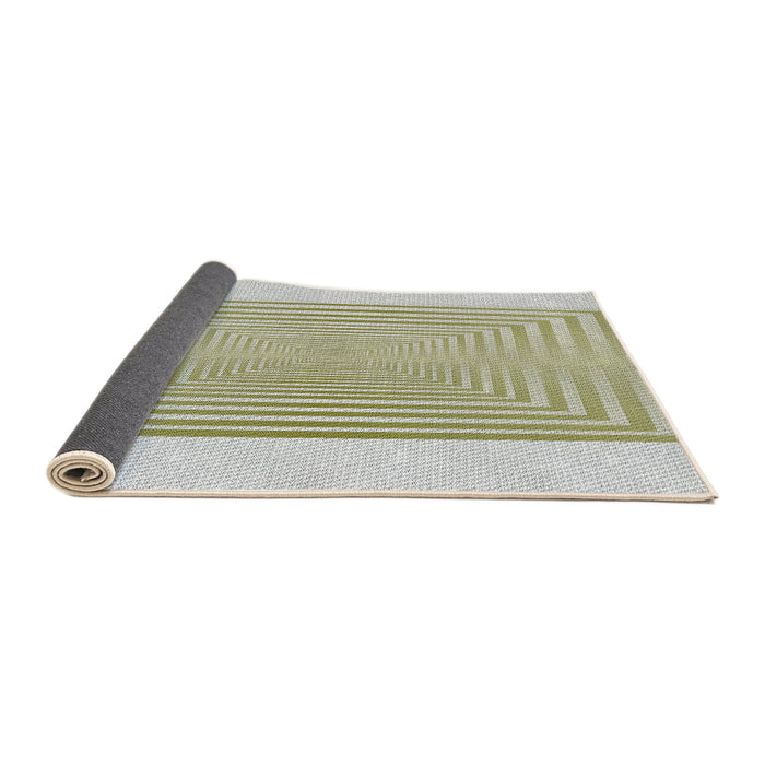 Thickness of Patterned Khaki Green Novelty Rug, pat387