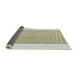 Thickness of Patterned Khaki Green Novelty Rug, pat387