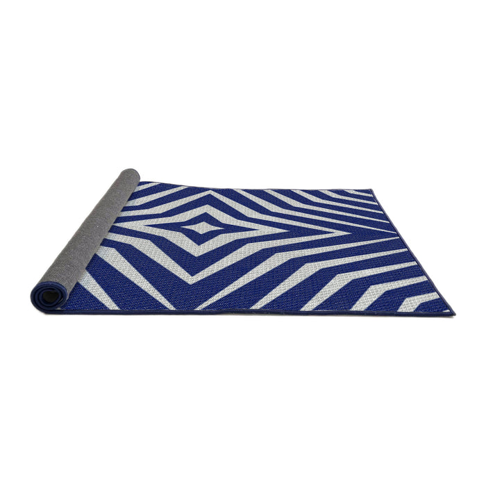 Thickness of Patterned Light Steel Blue Novelty Rug, pat3870