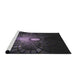 Serging Thickness of Machine Washable Transitional Black Rug, wshpat3872