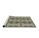 Serging Thickness of Machine Washable Transitional Antique Bronze Green Rug, wshpat3878