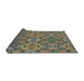 Thickness of Patterned Olive Green Novelty Rug, pat3879