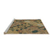 Serging Thickness of Machine Washable Transitional Metallic Gold Rug, wshpat3880