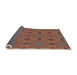 Thickness of Patterned Orange Salmon Pink Novelty Rug, pat3885