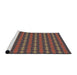 Serging Thickness of Machine Washable Transitional Dark Almond Brown Rug, wshpat3888