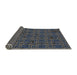 Thickness of Patterned Blue Novelty Rug, pat3893