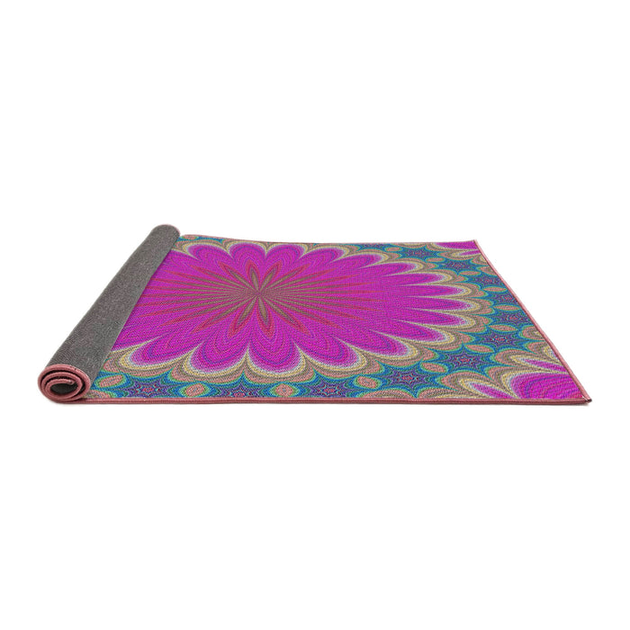 Thickness of Patterned Neon Pink Modern Rug, pat3894