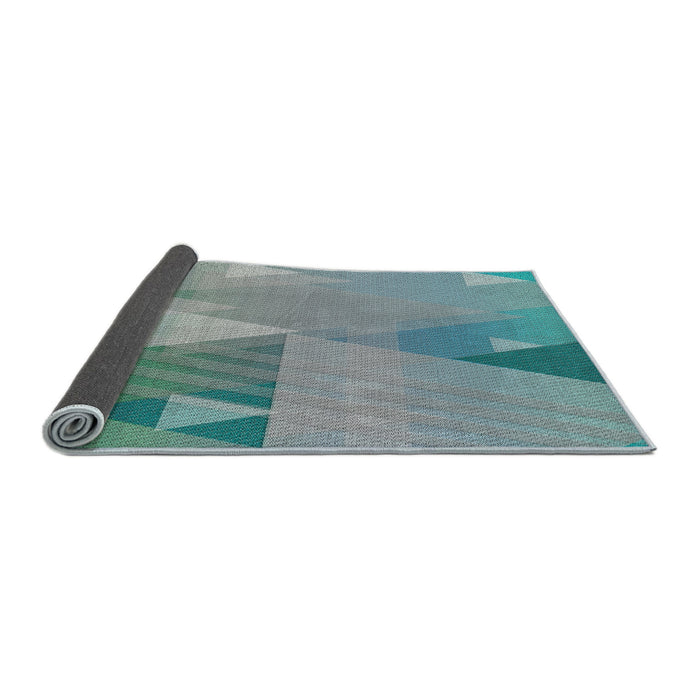 Thickness of Patterned Tiffany Blue Novelty Rug, pat3900