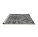 Serging Thickness of Machine Washable Transitional Dark Gray Rug, wshpat3906