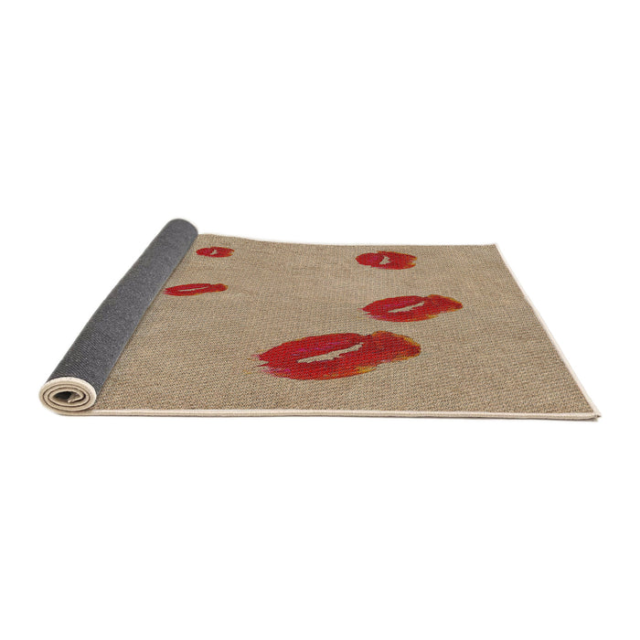 Thickness of Patterned Brown Novelty Rug, pat3907