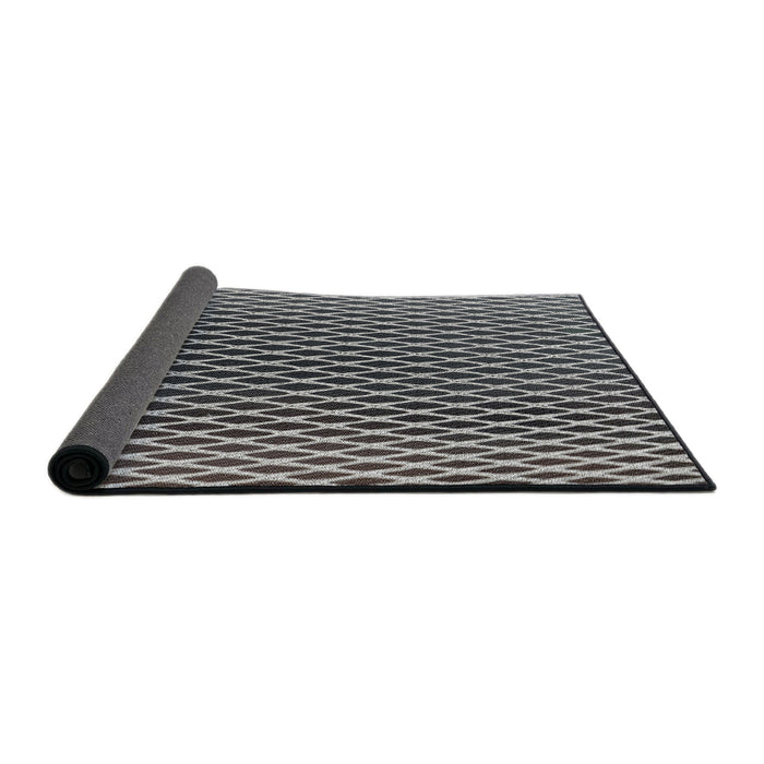 Thickness of Patterned Gunmetal Green Novelty Rug, pat3908