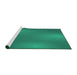 Serging Thickness of Machine Washable Transitional MediumSpring Green Rug, wshpat3909