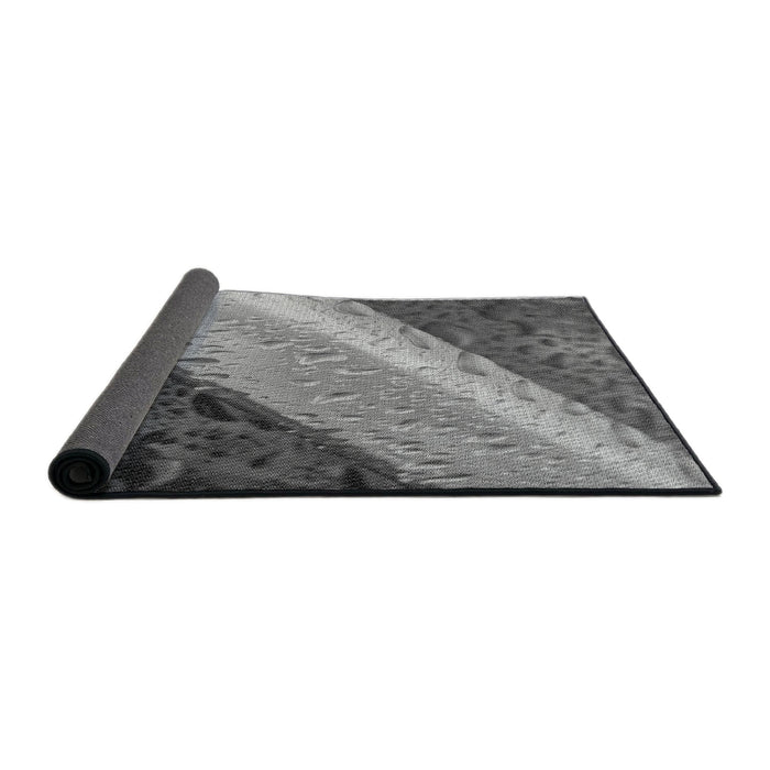 Thickness of Patterned Light Black Novelty Rug, pat3911