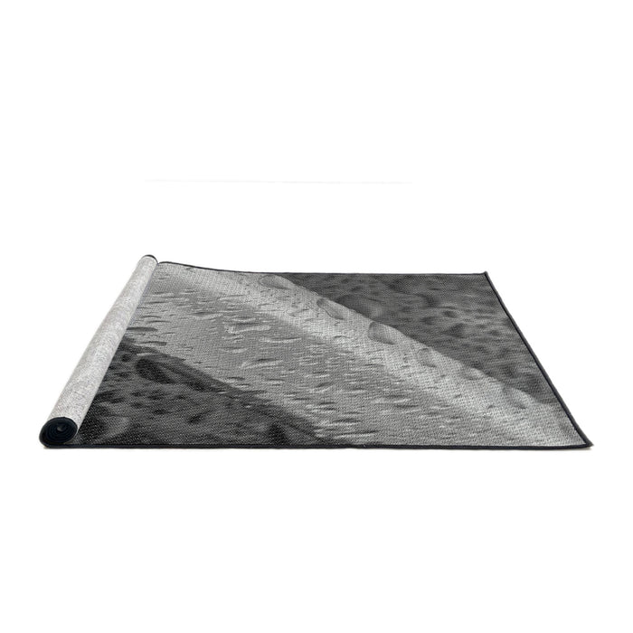 Serging Thickness of Machine Washable Transitional Light Black Rug, wshpat3911