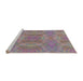 Serging Thickness of Machine Washable Transitional Purple Rug, wshpat3915