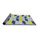 Thickness of Patterned Azure Blue Modern Rug, pat3925