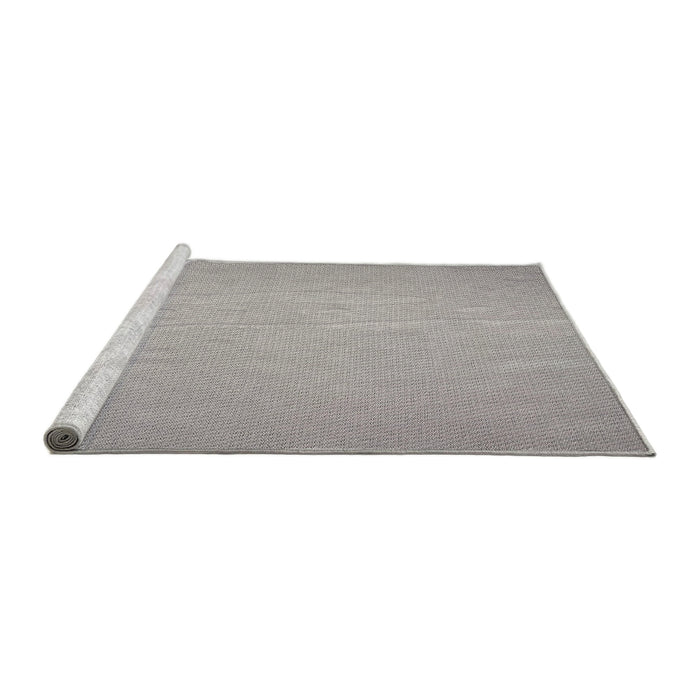 Serging Thickness of Machine Washable Transitional Granite Gray Rug, wshpat3932