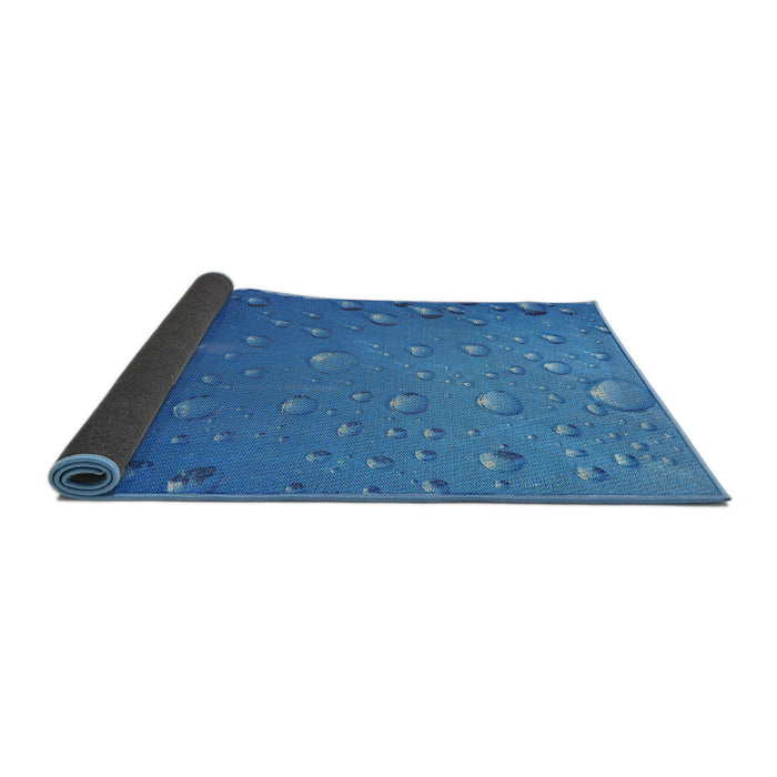 Thickness of Patterned Blue Novelty Rug, pat3933