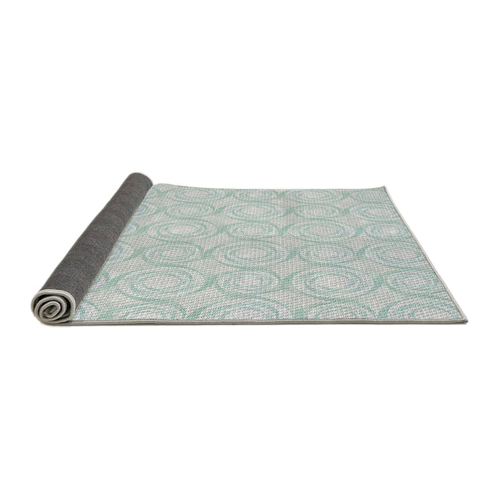 Thickness of Patterned Water Blue Novelty Rug, pat3937