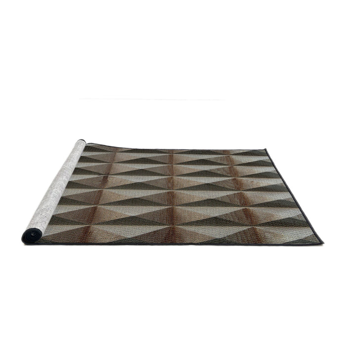 Serging Thickness of Machine Washable Transitional Milk Chocolate Brown Rug, wshpat3941