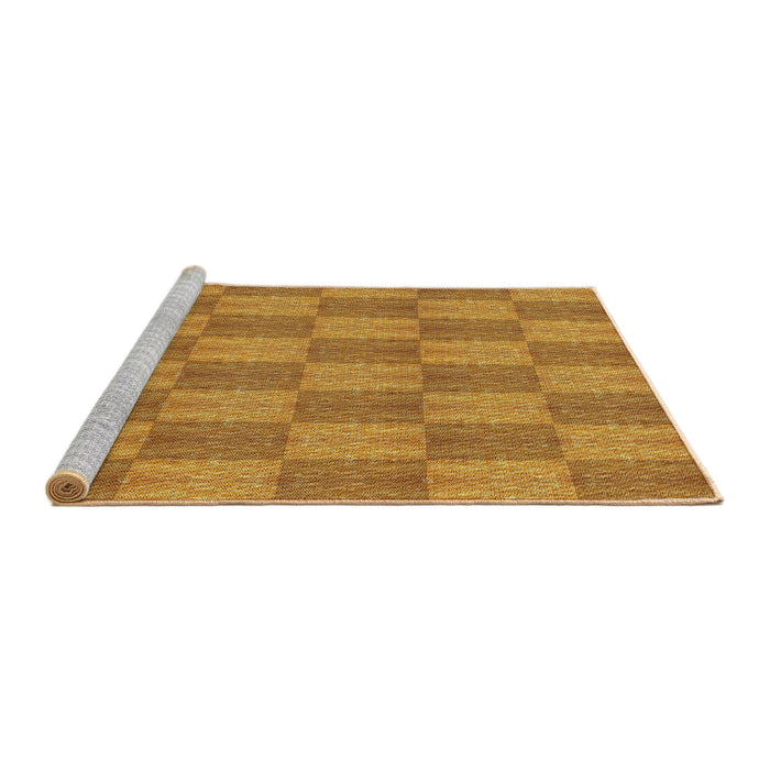 Serging Thickness of Machine Washable Transitional Orange Rug, wshpat3948