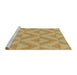 Serging Thickness of Machine Washable Transitional Chrome Gold Yellow Rug, wshpat3956