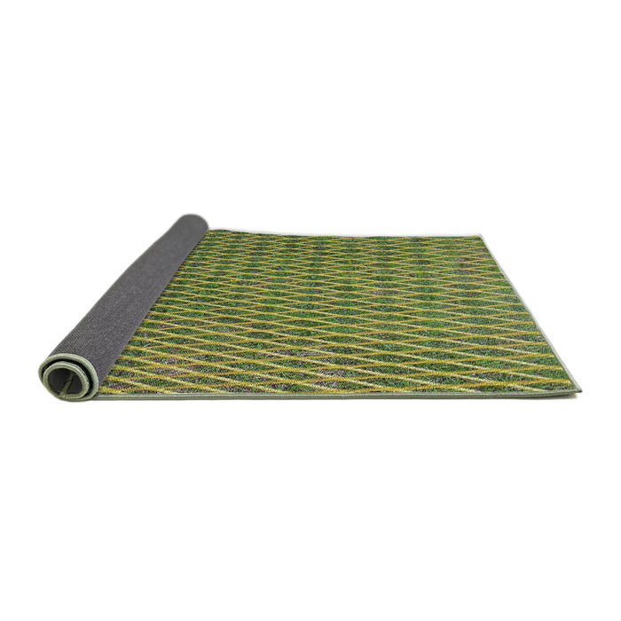 Thickness of Patterned Army Green Novelty Rug, pat3967