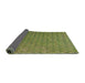 Thickness of Patterned Army Green Novelty Rug, pat3967