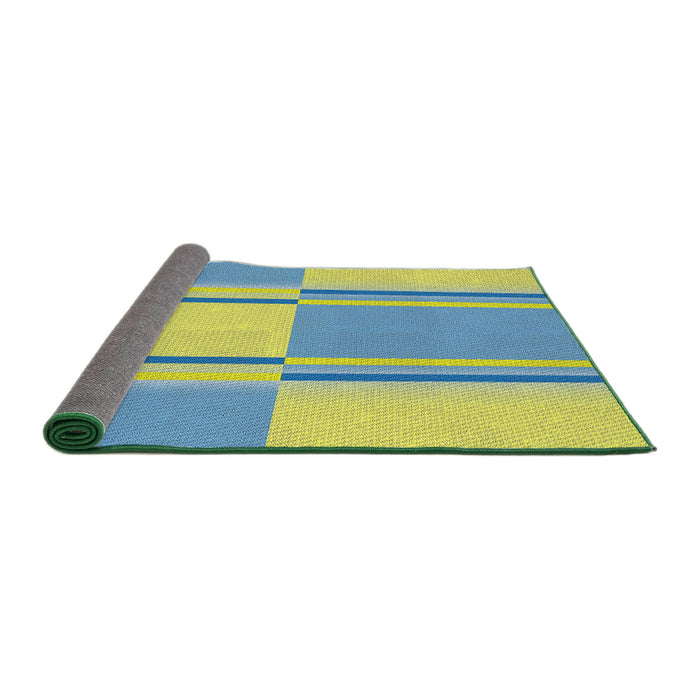 Thickness of Patterned Tea Green Novelty Rug, pat3970