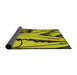 Thickness of Patterned Yellow Modern Rug, pat3973