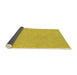 Thickness of Patterned Yellow Novelty Rug, pat3974