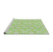 Serging Thickness of Machine Washable Transitional Tea Green Rug, wshpat3978