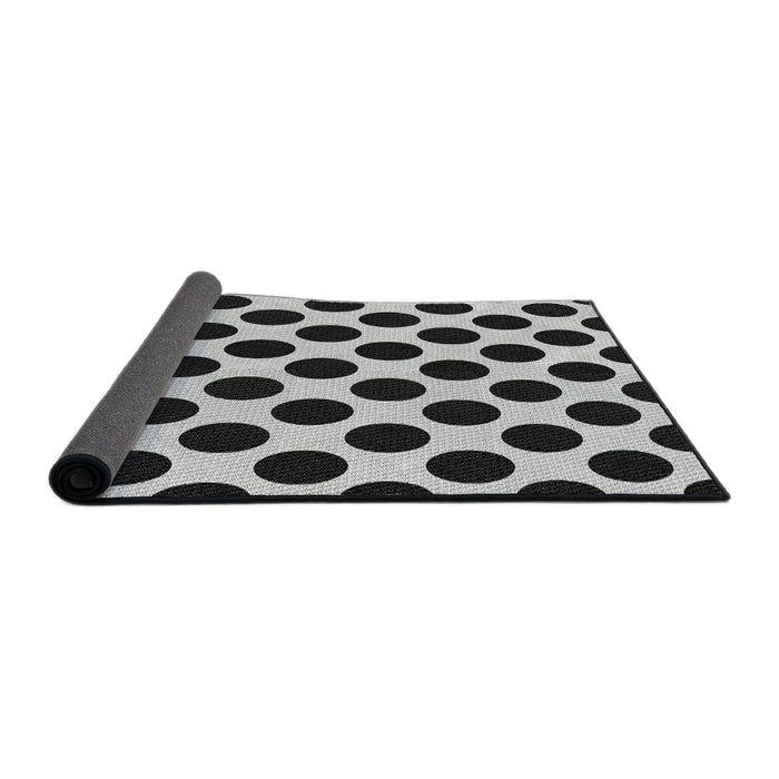 Thickness of Patterned Charcoal Black Novelty Rug, pat398