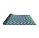 Thickness of Patterned Steel Blue Novelty Rug, pat3982