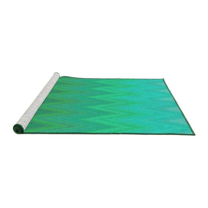 Serging Thickness of Machine Washable Transitional MediumSpring Green Rug, wshpat3983