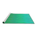 Serging Thickness of Machine Washable Transitional MediumSpring Green Rug, wshpat3983