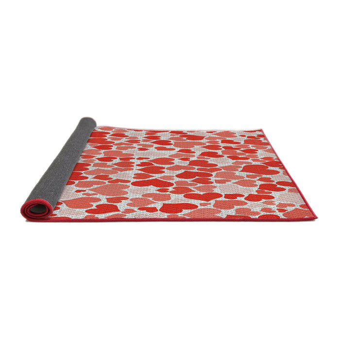 Thickness of Patterned Neon Red Novelty Rug, pat4