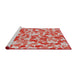 Serging Thickness of Machine Washable Transitional Neon Red Rug, wshpat4