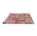 Serging Thickness of Machine Washable Transitional Cherry Red Rug, wshpat402