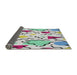 Thickness of Patterned Light Rose Green Novelty Rug, pat408