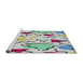 Serging Thickness of Machine Washable Transitional Light Rose Green Rug, wshpat408