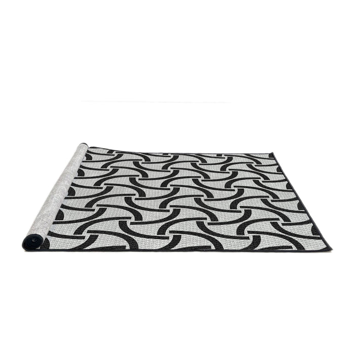 Serging Thickness of Machine Washable Transitional Platinum Gray Rug, wshpat414