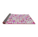 Thickness of Patterned Pink Modern Rug, pat416