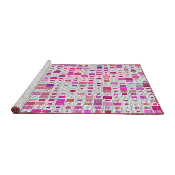 Serging Thickness of Machine Washable Transitional Pink Rug, wshpat416