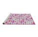Serging Thickness of Machine Washable Transitional Pink Rug, wshpat416