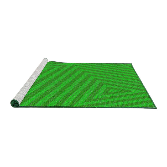 Serging Thickness of Machine Washable Transitional Lime Green Rug, wshpat418